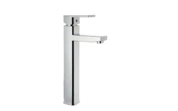 B-033C Chromed square brass single handle basin mixer faucet tap for bathroom